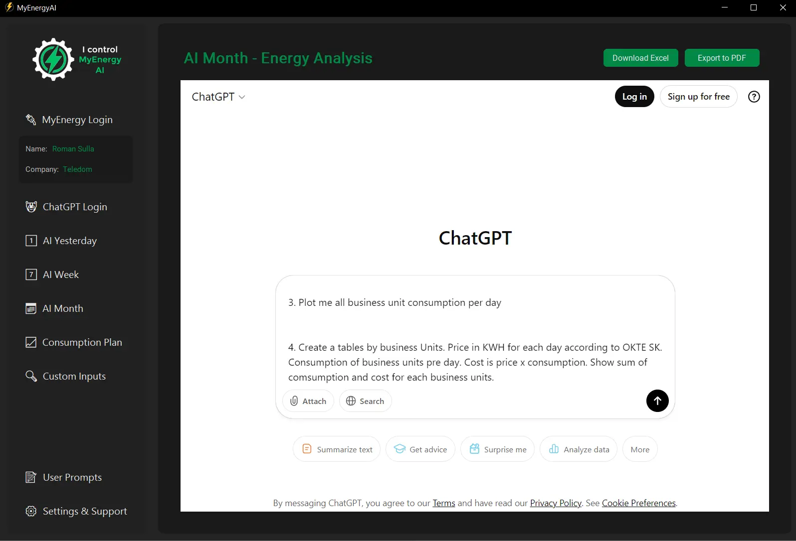 MyEnergyAI Analytics